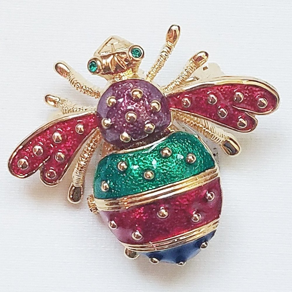 Joan Rivers Enamel Bee Pin Watch